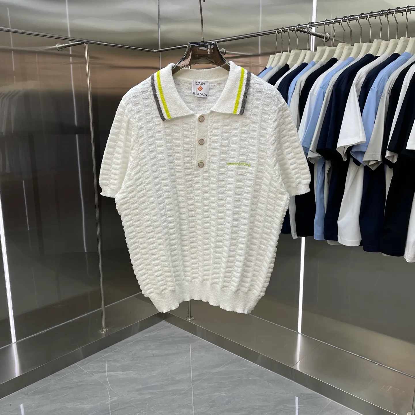 CASABLANCA Casablanca sweater suit Original development, comfortable upper body, imported equipment, original high-density embroidered seal, two-color splicing, hand-sewn cuffs + hem, OEM by domestic first-line brand Factory, impeccable workmanship Sizes: S M L XL